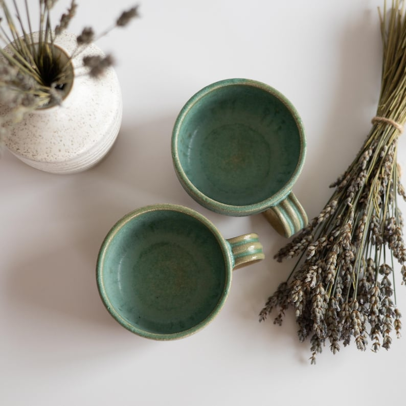 AbbyCeramics Handmade Ceramic Floral Coffee Mug 6oz