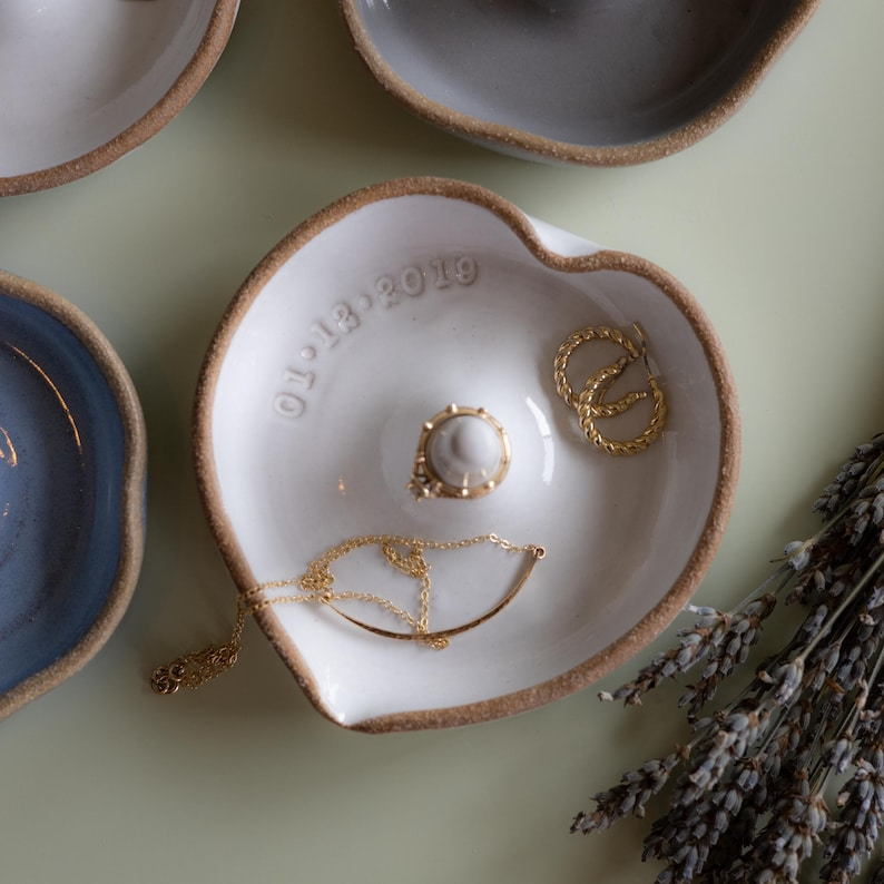 AbbyCeramics Handmade Ceramic Heart Ring Holder Dish
