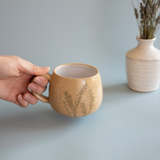 AbbyCeramics Handmade Ceramic Rosemary Coffee Mug